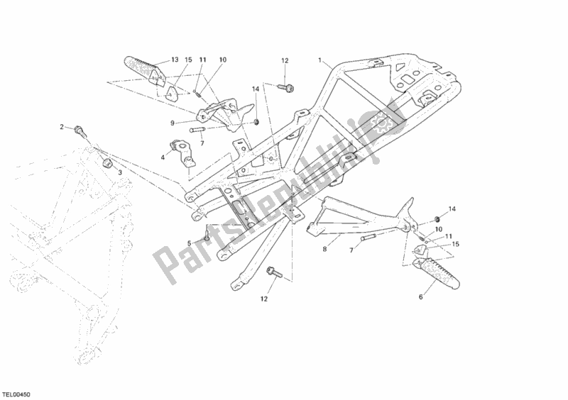 All parts for the Rear Frame of the Ducati Superbike 1198 S 2009